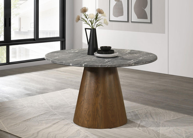 Franklin 50-inch Round Dining Table Grey and Dark Oak - 193820