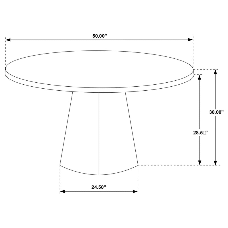 Franklin 50-inch Round Dining Table Grey and Dark Oak - 193820