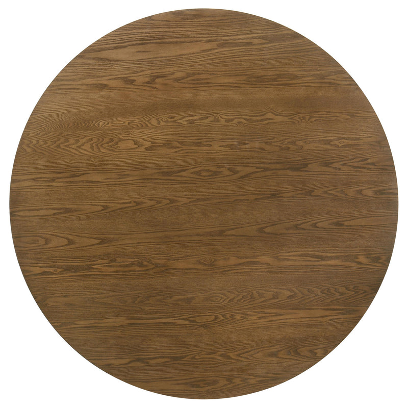Franklin 54-inch Round Wood Pedestal Base Dining Table Dark Brown - 193830