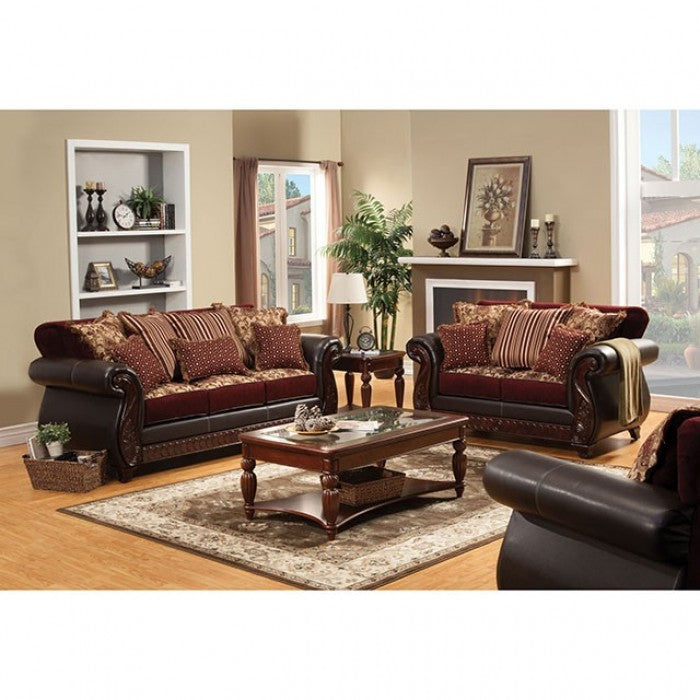 Franklin Burgundy/Espresso Chair - SM6107N-CH