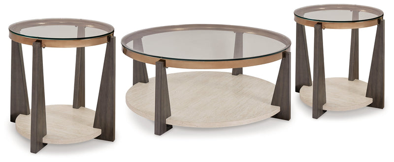 Frazwa Coffee Table with 2 End Tables in Multi - PKG018493