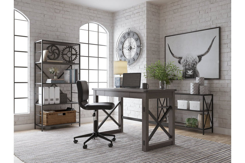 Freedan Grayish Brown 48" Home Office Desk - Gate FurnitureOffice Desks