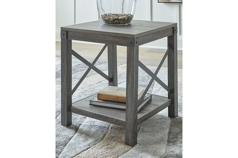 Freedan Grayish Brown End Table - Gate FurnitureEnd Table