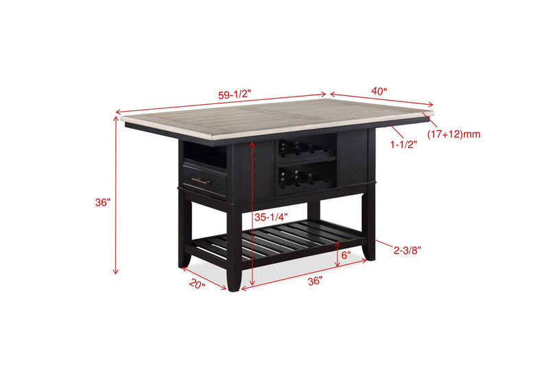 Frey Black/Gray Counter Height Dining Set - Gate FurnitureCounter Height Set