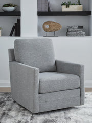 Freybourne Next-Gen Nuvella Pewter Swivel Accent Chair - A3000737