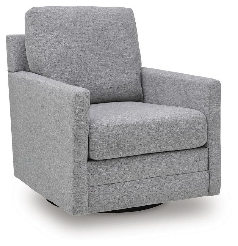 Freybourne Next-Gen Nuvella Pewter Swivel Accent Chair - A3000737