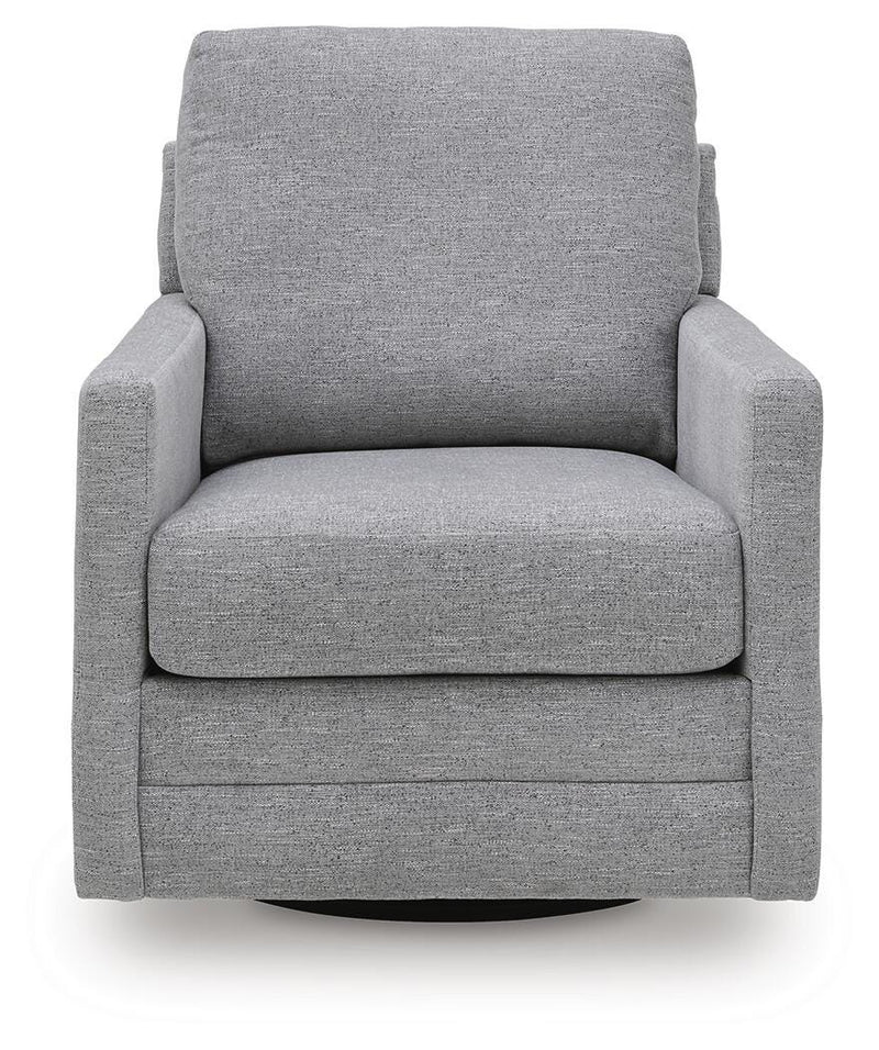 Freybourne Next-Gen Nuvella Pewter Swivel Accent Chair - A3000737