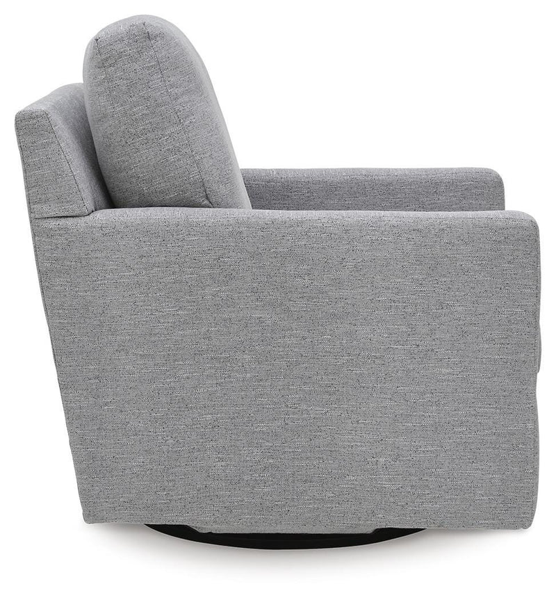 Freybourne Next-Gen Nuvella Pewter Swivel Accent Chair - A3000737
