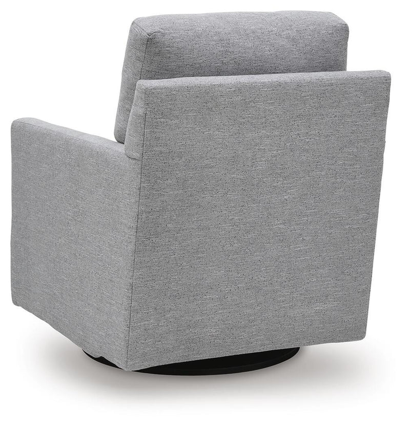 Freybourne Next-Gen Nuvella Pewter Swivel Accent Chair - A3000737