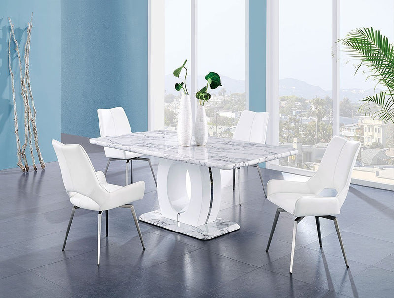 Fritch White Dining Room Set - Gate FurnitureDining Room Set