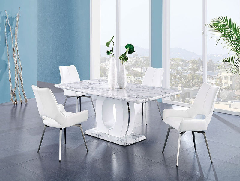 Fritch White Dining Room Set - Gate FurnitureDining Room Set