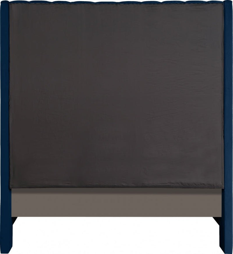 Fritz Velvet King Bed Blue - Gate FurnitureKing Bed