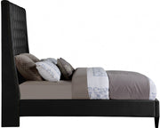 Fritz Velvet Queen Bed Black - Gate FurnitureQueen Bed