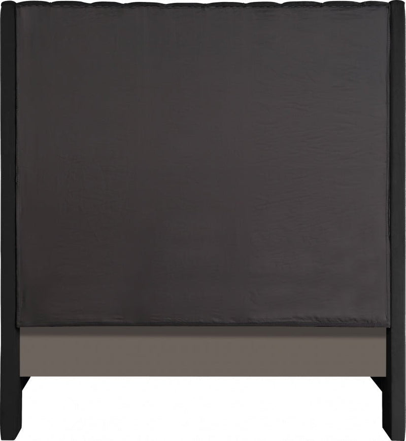 Fritz Velvet Queen Bed Black - Gate FurnitureQueen Bed