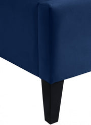 Fritz Velvet Queen Bed Blue - Gate FurnitureQueen Bed