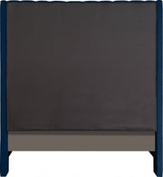 Fritz Velvet Queen Bed Blue - Gate FurnitureQueen Bed