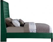 Fritz Velvet Queen Bed Green - Gate FurnitureQueen Bed