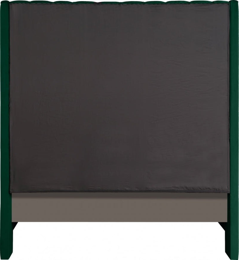 Fritz Velvet Queen Bed Green - Gate FurnitureQueen Bed