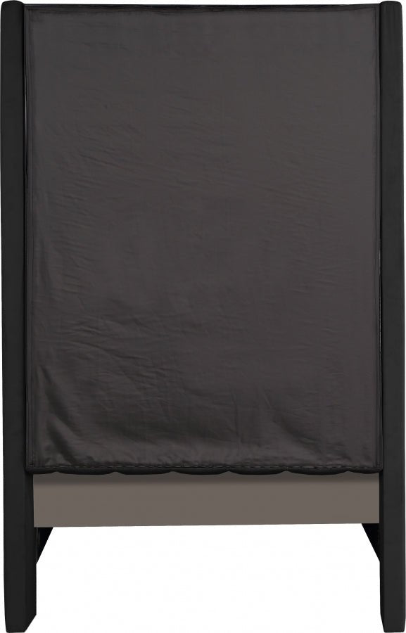 Fritz Velvet Twin Bed Black - Gate FurnitureTwin Bed