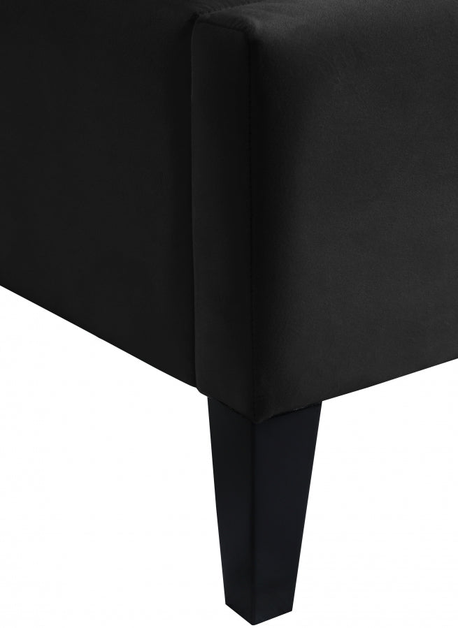 Fritz Velvet Twin Bed Black - Gate FurnitureTwin Bed