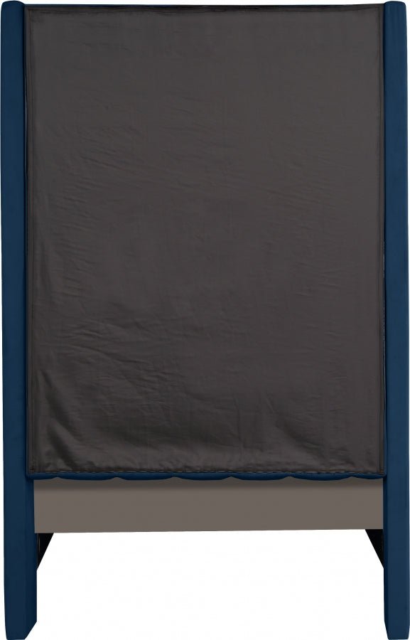 Fritz Velvet Twin Bed Blue - Gate FurnitureTwin Bed