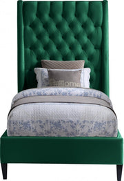 Fritz Velvet Twin Bed Green - Gate FurnitureTwin Bed