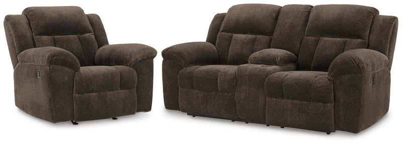 Frohn Chocolate Reclining Loveseat and Recliner - 37407U3