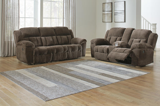 Frohn Chocolate Reclining Sofa and Loveseat - 37407U1