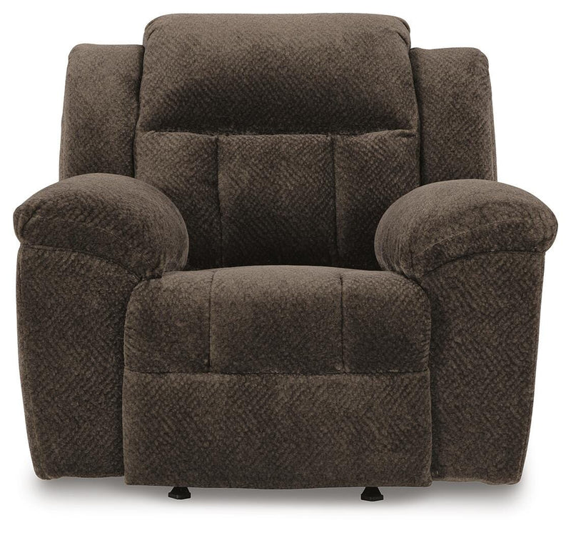 Frohn Chocolate Reclining Sofa, Loveseat and Recliner - 37407U4
