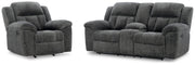 Frohn Graphite Reclining Loveseat and Recliner - 37406U1