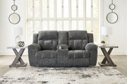 Frohn Graphite Reclining Loveseat with Console - 3740694