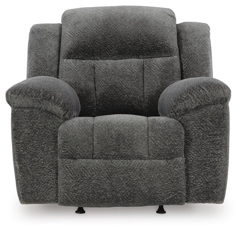 Frohn Graphite Reclining Loveseat with Console and 2 Recliners - 37406U5