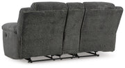 Frohn Graphite Reclining Loveseat with Console and 2 Recliners - 37406U5