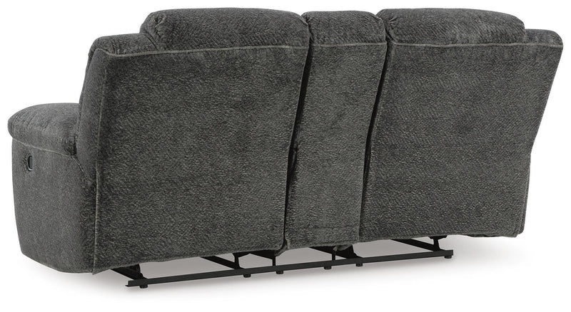 Frohn Graphite Reclining Loveseat with Console and 2 Recliners - 37406U5