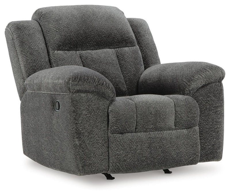 Frohn Graphite Reclining Loveseat with Console and 2 Recliners - 37406U5