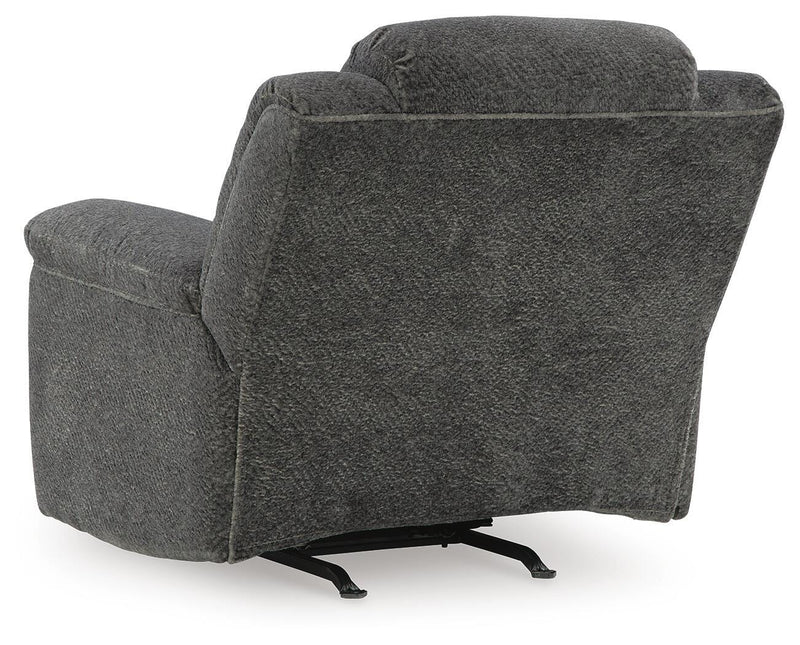 Frohn Graphite Reclining Loveseat with Console and 2 Recliners - 37406U5