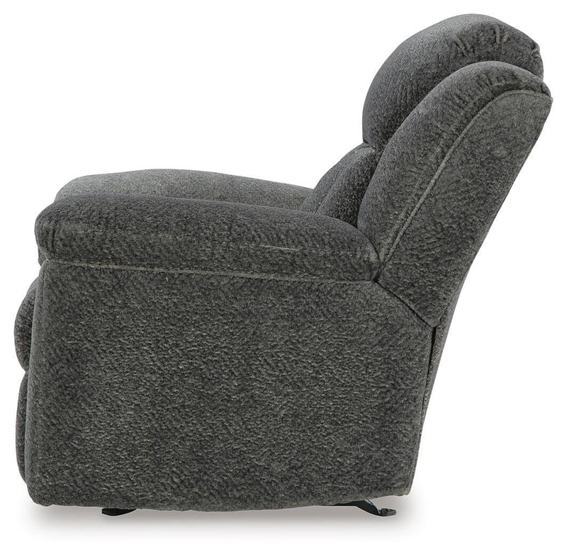 Frohn Graphite Reclining Loveseat with Console and 2 Recliners - 37406U5
