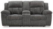 Frohn Graphite Reclining Loveseat with Console and 2 Recliners - 37406U5
