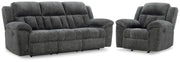 Frohn Graphite Reclining Sofa and Recliner - 37406U2