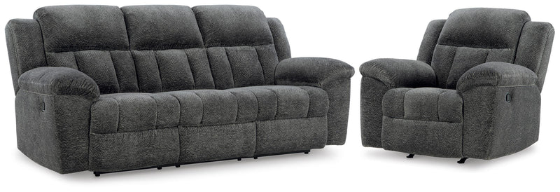 Frohn Graphite Reclining Sofa and Recliner - 37406U2