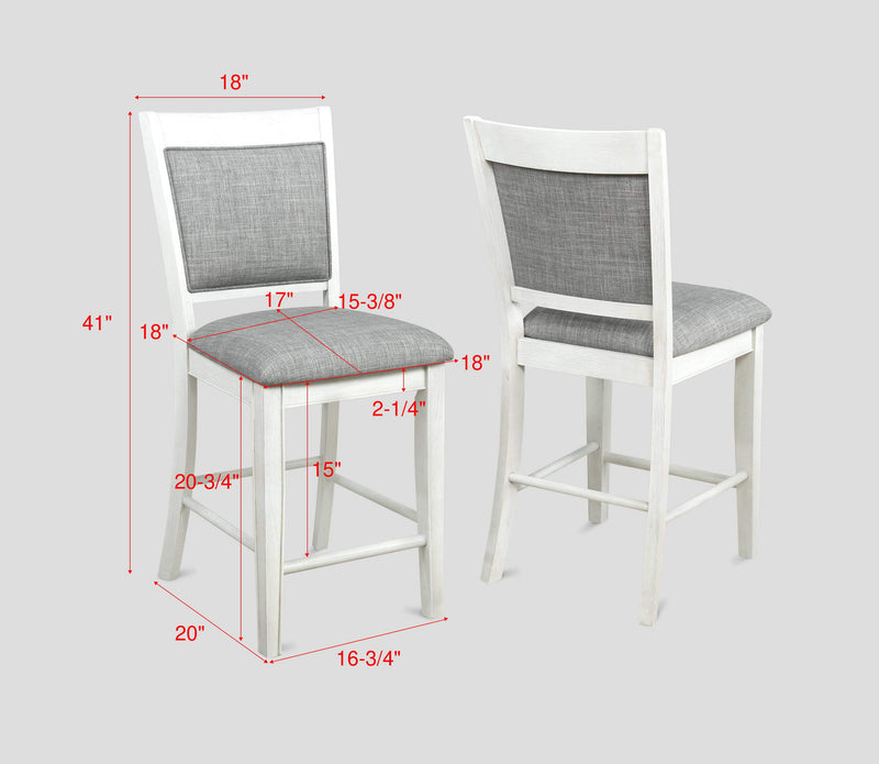 Fulton Chalk Grey Counter Height Set - Gate FurnitureCounter Height Set