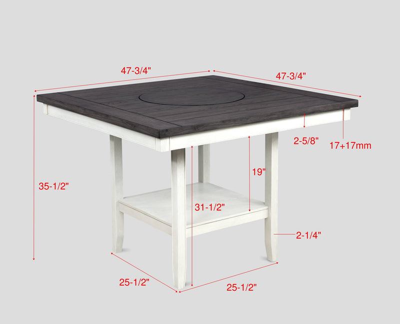 Fulton Chalk/White Counter Height Dining Set - Gate FurnitureCounter Height Set