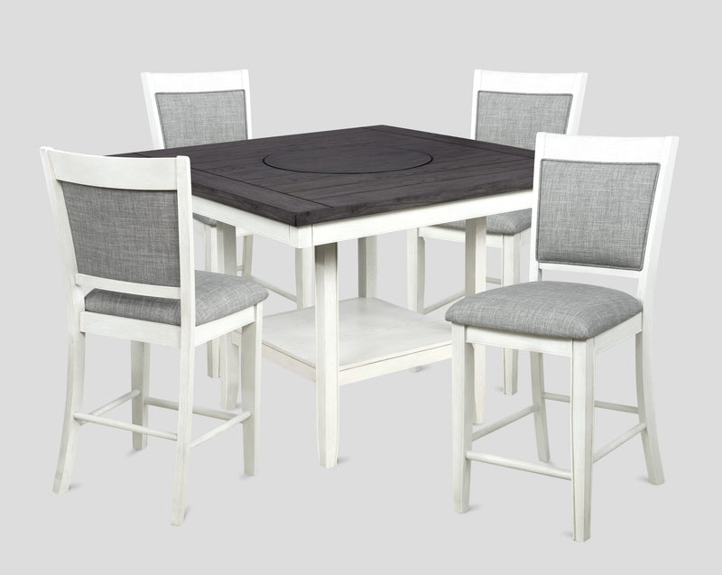 Fulton Chalk/White Counter Height Dining Set - Gate FurnitureCounter Height Set