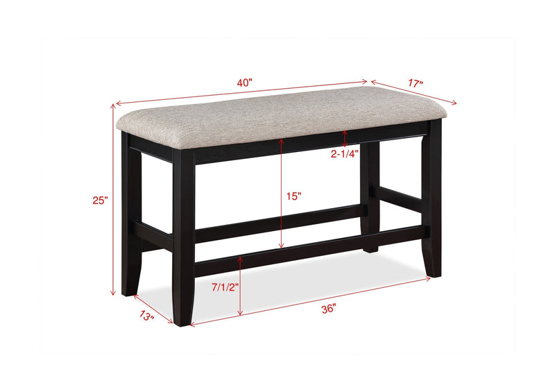 Fulton Charcoal/Light Gray Extendable Counter Height Dining Set - Gate FurnitureCounter Height Set