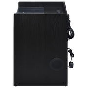 Furda 2-drawer LED Nightstand Bedside Table with Speaker Black Ash - 306132BLK
