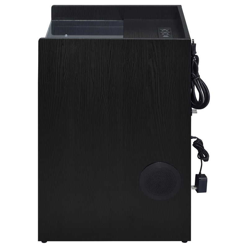 Furda 2-drawer LED Nightstand Bedside Table with Speaker Black Ash - 306132BLK