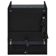 Furda 2-drawer LED Nightstand Bedside Table with Speaker Black Ash - 306132BLK