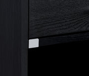 Furda 2-drawer LED Nightstand Bedside Table with Speaker Black Ash - 306132BLK