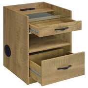 Furda 2-drawer LED Nightstand Bedside Table with Speaker Mango - 306132MGO