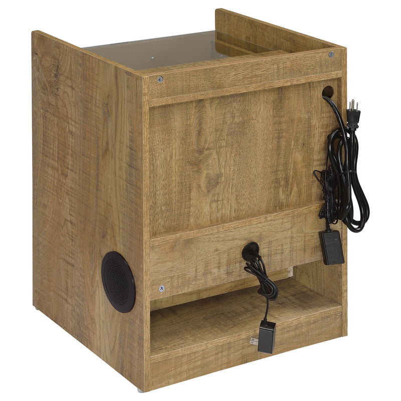 Furda 2-drawer LED Nightstand Bedside Table with Speaker Mango - 306132MGO